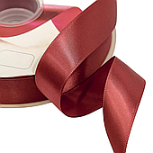 Лента атласная, 25 мм*100 ярд., красно-коричневый