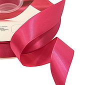Лента атласная, 25 мм*100 ярд., малиново-красный