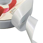 Лента атласная, 25 мм*100 ярд., холодный белый