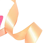 Лента атласная, 25 мм*100 ярд., желто-розовый