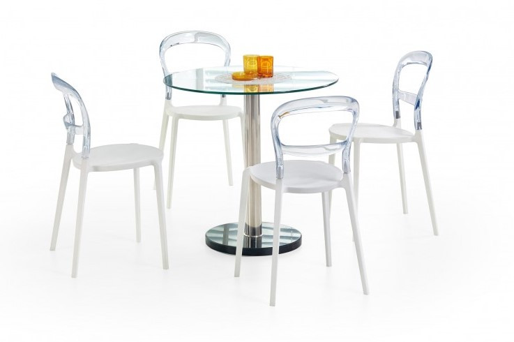 Стол обеденный HALMAR CYRYL бесцветный/хром 80