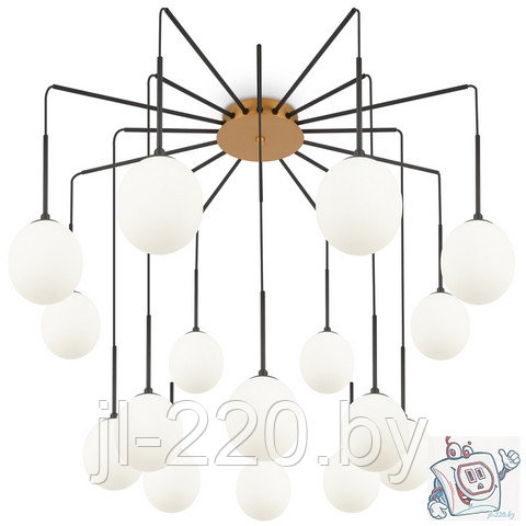 Светильник подвесной Maytoni Modern Branch MOD176PL-16G, IP20, черный с золотом, белый