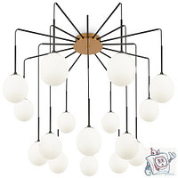 Светильник подвесной Maytoni Modern Branch MOD176PL-16G, IP20, черный с золотом, белый