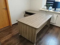 Стол письменный с тумбой для руководителя 1800*1760*762 мм. Цвет Дрифтвуд Вуд