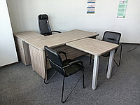 Стол для директора. Цвет Дрифтвуд. Стол-тумба-приставка-кресла