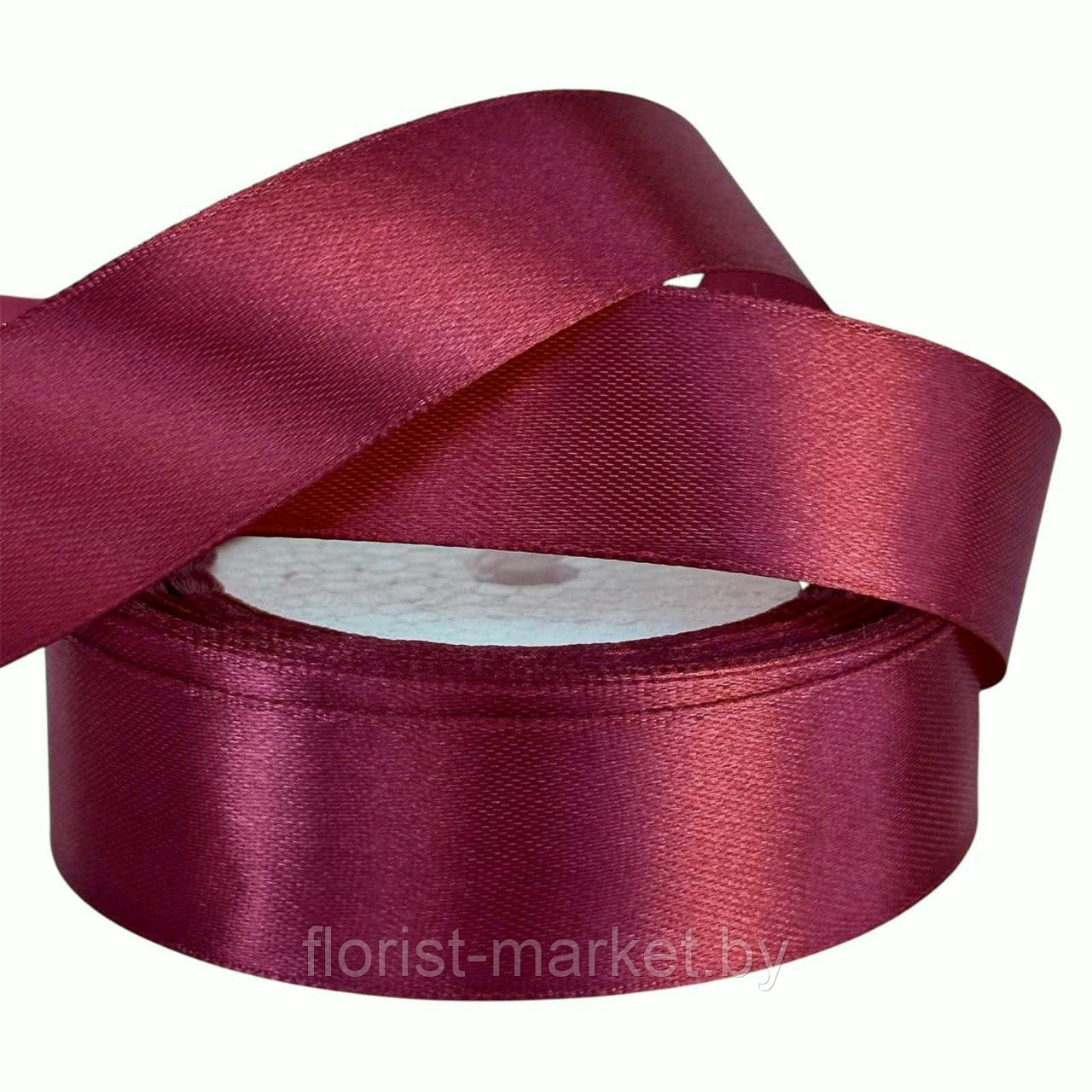 Лента атласная, 25 мм*23 м, винный