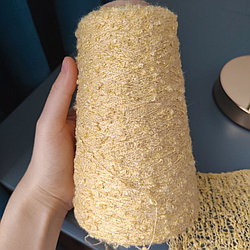 Пряжа Lineapiu art Lounge 76% вискоза 23% полиамид 1%эластан 800м/100г горчица с узелками