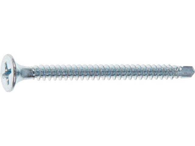 Саморез 3.5х45 мм для монтажа ГКЛ к металлу, цинк, со сверлом (500 шт в карт. уп.) STARFIX