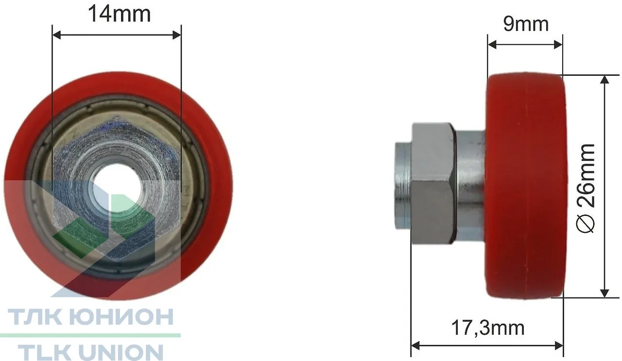 Ролик сдвижной крыши, 26х9 мм, Bozamet 68.KOVSW.025