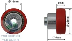 Ролик сдвижной крыши, 26х9 мм, Bozamet 68.VSW.019