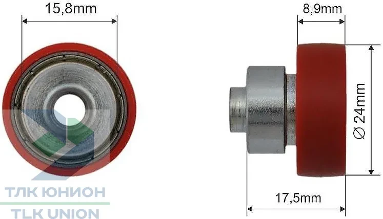 Ролик сдвижной крыши, 24х8,9 мм, Bozamet 68.KK.021