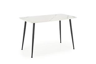 Стол обеденный HALMAR MARCO белый мрамор/черный 120/70