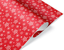 Упаковочная бумага в листах 0,7х1 м Волшебные снежинки, красные, 10 л (арт.2050897)
