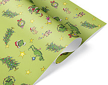 Упаковочная бумага в листах 0,7х1 м Новогодняя сказка, зеленый, 10 л (арт.2050746)