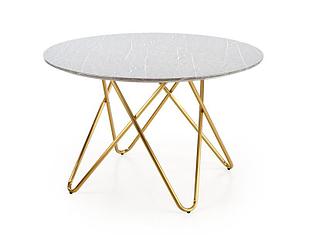 Стол обеденный HALMAR BONELLO серый мрамор/золотой 120