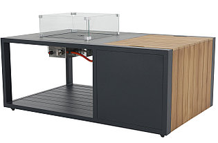 Газовый стол-камин Orebro спеченный камень/тик