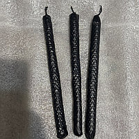 Свеча чёрная "Отжиг" из вощины-26 см