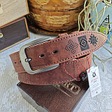 Подарочный бокс с белорусским орнаментом: ремень ТЁРКА 4см + ключница, фото 8