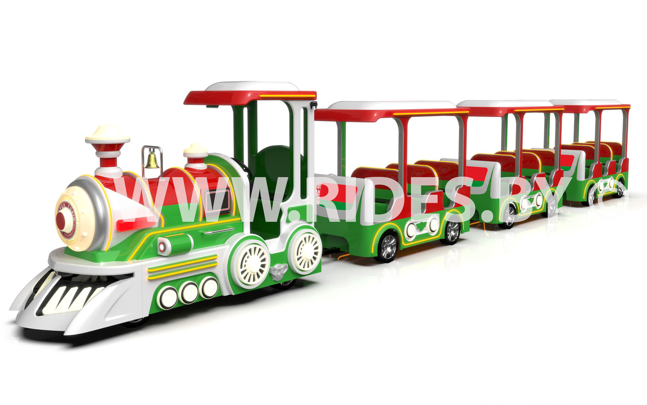 Аттракцион Электрический паровозик с крышей для ТЦ и парков