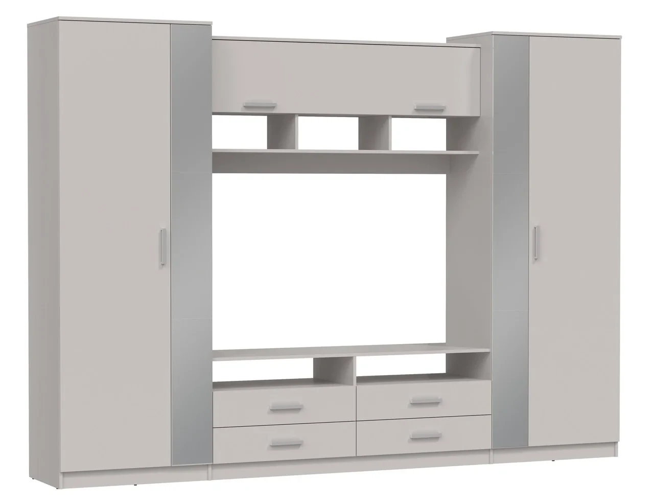 Стенка "Вена" 91.01 с зеркалом (кашемир) Олмеко