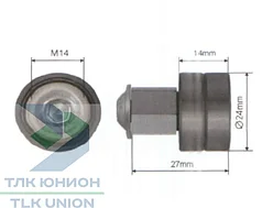 Ролик каретки сдвижной крыши, 24х14х26 мм, Bozamet 68.SM.021