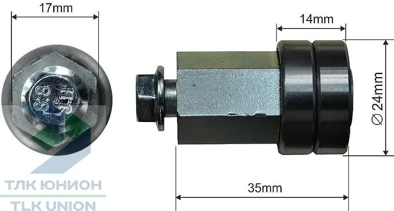 Ролик сдвижной крыши ETS Sesam, 24x14 мм, Bozamet 68.ET.013, фото 2