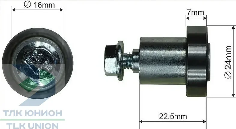 Ролик сдвижной крыши Sesam, 24х7 мм, Bozamet 68.S.009, фото 2