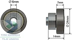 Ролик сдвижной крыши, 24х7 мм, Bozamet 68.X.022