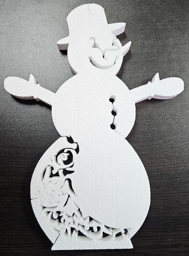 Новогодний снеговик, украшение из пенопласта