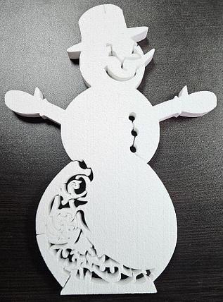 Новогодний снеговик, украшение из пенопласта, фото 2