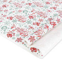 Упаковочная бумага Крафт 60 гр (0,7х9,14 м) С Новым Годом!, красный/зеленый (арт.20059)