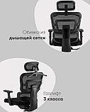 Компьютерное кресло TopChairs TopChairs Techno офисное черное, обивка из сетки и текстиля, механизм качания, фото 3