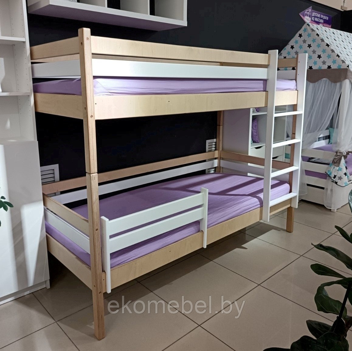Двухъярусная кровать "Ростик" с бортиком (80х160, 80х180, 80х190, 90х180, 90х190, 90х200 см)