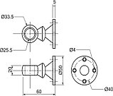Держатель дистанционный проходной для трубы d25, черный, фото 2