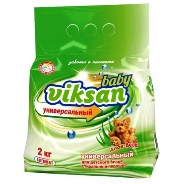 Универсальный стиральный порошок для детского белья VIKSAN baby автомат "Алое-Вера", 2 кг