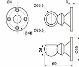 Держатель дистанционный концевой для трубы d25, черный, фото 2