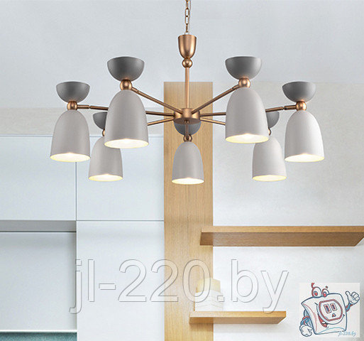Светильник подвесной Maytoni Modern Cloches MOD113PL-07W, IP20, латунь, серый