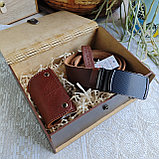 Мужской набор: ремень автомат КАНТРИ + ключница (в большой коробке), фото 5