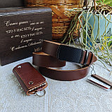 Мужской набор: ремень автомат КАНТРИ + ключница (в большой коробке), фото 2