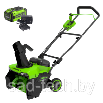 Снегоуборщик Greenworks GD40STX2K8 40V с АКБ 8 А/ч и ЗУ, фото 2