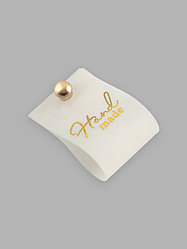 Силиконовая бирка "Hand made" цвет: золотой