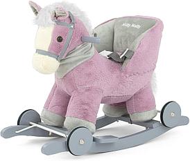 Лошадка качалка для детей с колесиками Milly Mally со звуком | Фиолетовый