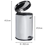 Зеркальное стальное ведро-контейнер LAIMA с педалью, 5 л, фото 3