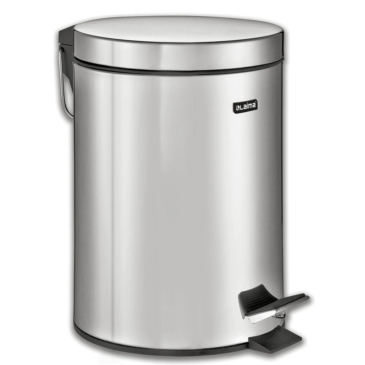 Зеркальное стальное ведро-контейнер LAIMA с педалью, 5 л