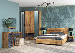 Спальня Аризона - Комплект 1 - Дуб Вотан / Бетон тёмный (Рикко)