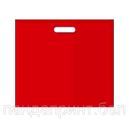 Пакет ПВД с вырубной ручкой 600х500+40 мм с донной складкой, красный