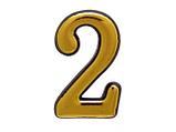 Цифра дверная АЛЛЮР пластик "2" золото, фото 2