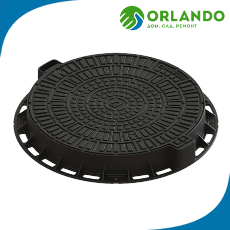 Люк садовый пластиковый черный Лого А15, фото 2