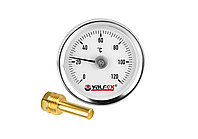 Термометр биметаллический до 120гр. с погружной гильзой (заднее подключение)