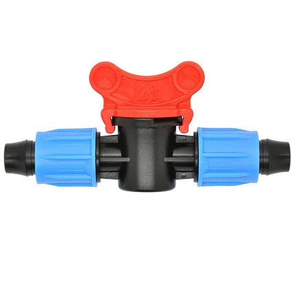 Соединитель с краном для двух капельных трубок с гайками, фото 2